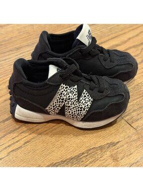 New Balance Toddler Girls Slip on Sneakers Black Leopard Size 5